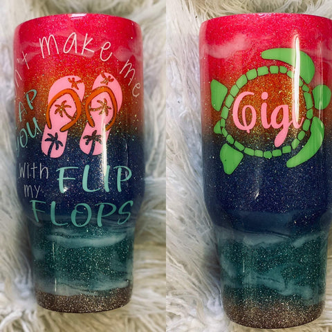 Flip Flop Beach Tumbler - Vintage Rose Design Co. 