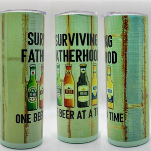 Surviving Fatherhood One Beer at a Time Sublimation Tumbler