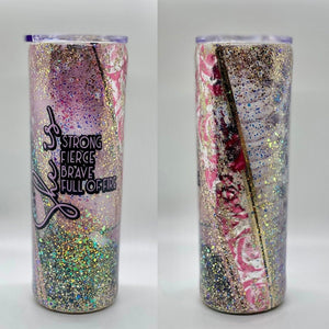She Is...Mixed Media Floral & Foil Epoxy Tumbler